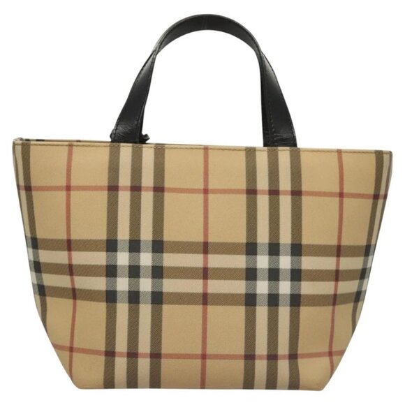BURBERRY Nova Check Hand Bag PVC Beige Auth - Picture 2 of 16